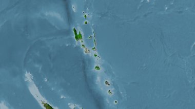Uydu C haritasında stereografik projeksiyondaki Vanuatu alanı - raster katmanlarının ham bileşimi