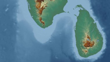 Sri Lanka. Ülkenin yakın perspektifi, özet yok. topografik yardım haritası
