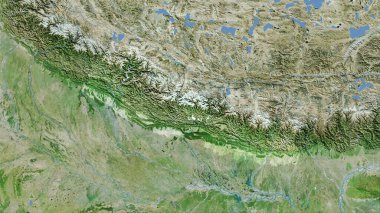Stereografik projeksiyondaki D uydusunun Nepal alanı - raster katmanlarının ham bileşimi