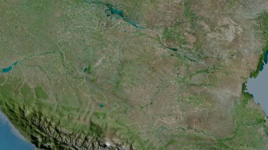 Stavropol, Rusya toprakları. Uydu görüntüleri. Ülke alanına göre şekillendirilmiş. 3B görüntüleme