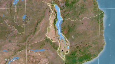 Stereografik projeksiyondaki C uydusu haritasında Malawi alanı - ana bileşim