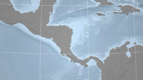 Никарагуа Соседство Отдаленная Перспектива Очертаний Grayscale Elevation Map — стоковое фото