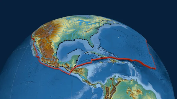 Kuzey Amerika Nın Tektonik Plakası Dünyaya Yayıldı Topoğrafik Yardım Haritası — Stok fotoğraf
