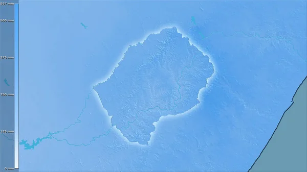Precipitación Del Cuarto Más Húmedo Dentro Del Área Lesotho Proyección —  Fotos de Stock
