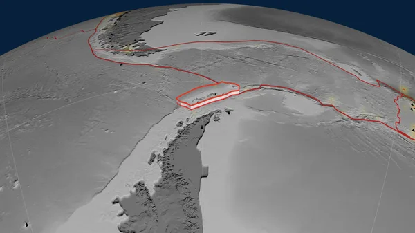 Die Tektonische Platte Der Shetlandinseln Wurde Auf Dem Globus Extrudiert — Stockfoto