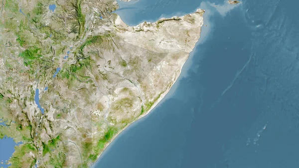 Somalië Satelliet Een Kaart Stereografische Projectie Ruwe Samenstelling Van Rasterlagen — Stockfoto