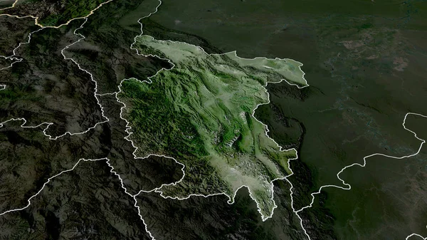 Сан Мартин Регион Перу Увеличенный Выделенный Спутниковые Снимки Рендеринг — стоковое фото