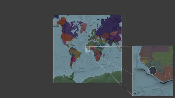 Uitgebreid Uitgebreid Gebied Van Sierra Leone Gewonnen Uit Grootschalige Kaart — Stockfoto