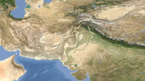Pakistán Vecindario Perspectiva Oblicua Distante Forma Delineada Imágenes Satélite —  Fotos de Stock