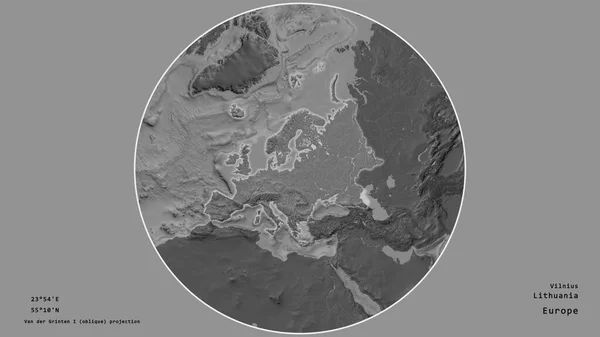 Area Della Lituania Centrata Nel Cerchio Che Circonda Suo Continente — Foto Stock