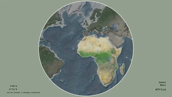 Région Mali Était Centrée Dans Cercle Entourant Son Continent Sur — Photo