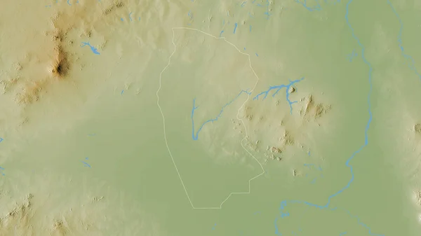 Västra Kurdufan Delstaten Sudan Färgade Skuggdata Med Sjöar Och Floder — Stockfoto