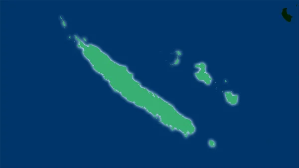 Nouvelle Calédonie Sur Carte Des Divisions Administratives Dans Projection Stéréographique — Photo