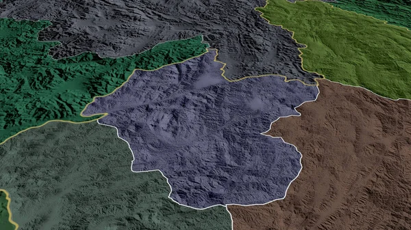 Louang Namtha Provincia Laos Zoomed Destacó Mapa Coloreado Tocado División — Foto de Stock