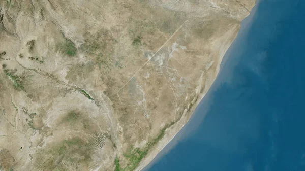 Galguduud Región Somalia Imágenes Satélite Forma Delineada Contra Área País — Foto de Stock