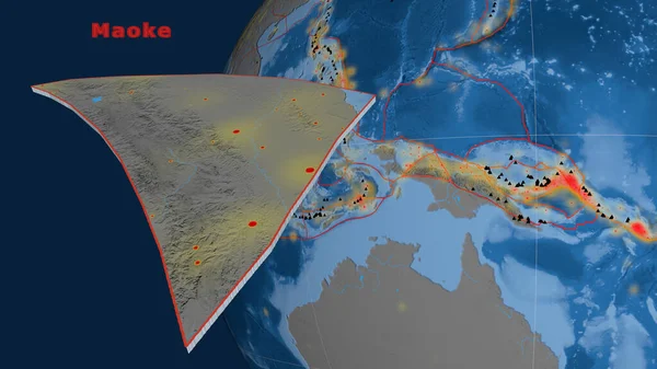 Тектонічна Плита Мака Була Описана Екструдована Представлена Всьому Світу Топографія — стокове фото