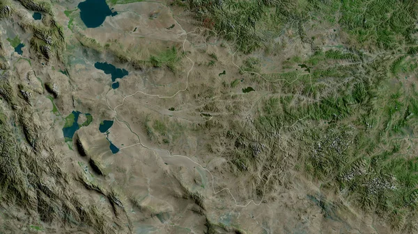 Dzavhan Mongoliet Satellitbilder Form Som Skisseras Mot Dess Landområde Rendering — Stockfoto