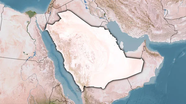Arabia Saudita Satélite Mapa Proyección Estereográfica Composición Cruda Capas Trama — Foto de Stock