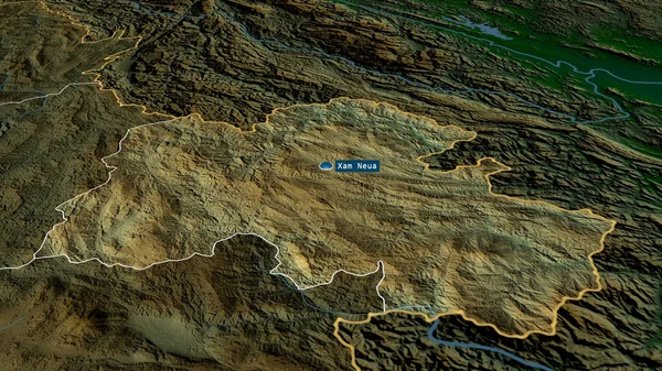 Houaphan Provincia Laos Zoomed Destacó Con Capital Características Principales Del — Foto de Stock