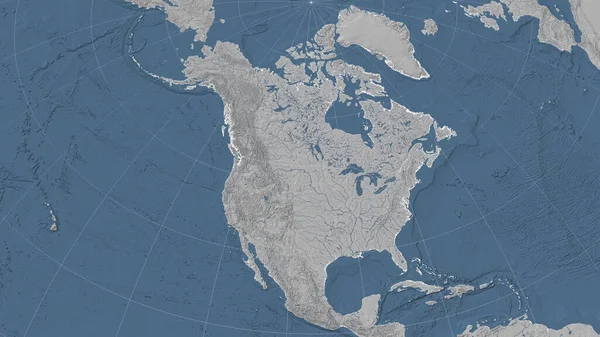 Spojené Státy Jejich Okolí Vzdálená Šikmá Perspektiva Žádný Obrys Mapa — Stock fotografie