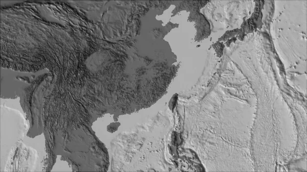 Sousedství Tektonické Desky Yangtze Mapě Nadmořské Výšky Projekci Van Der — Stock fotografie