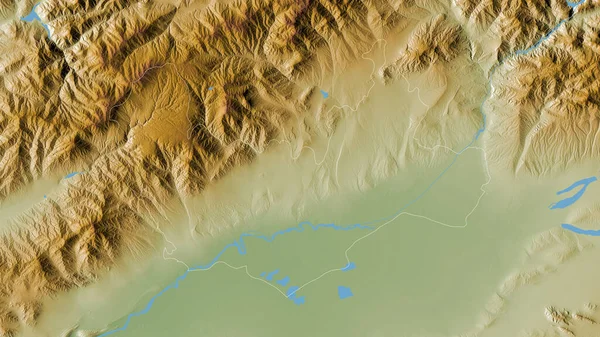 Namangan Regionen Uzbekistan Färgade Skuggdata Med Sjöar Och Floder Form — Stockfoto