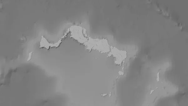 Turks Caicos Islands Area Grayscale Elevation Map Stereographic Projection Raw — Stock Photo, Image