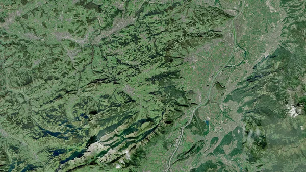 阿彭策尔Innerrhoden 瑞士州 卫星图像 形状与它的国家相对应 3D渲染 — 图库照片