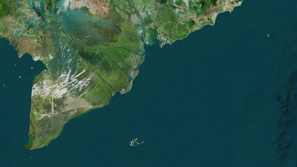 Ria Vung Tau Provinsen Vietnam Satellitbilder Form Som Skisseras Mot — Stockfoto