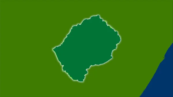 Area Del Lesotho Sulla Mappa Delle Divisioni Amministrative Nella Proiezione — Foto Stock