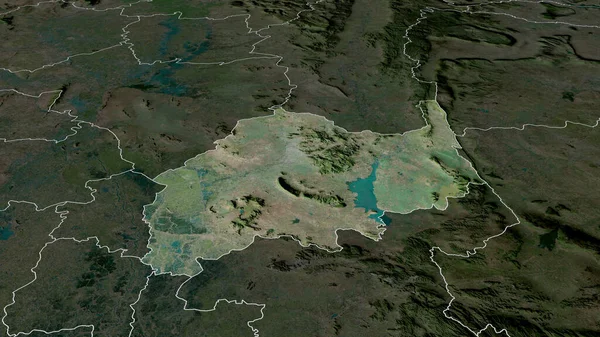 Lop Buri Province Thaïlande Zoomé Mis Évidence Imagerie Satellite Rendu — Photo