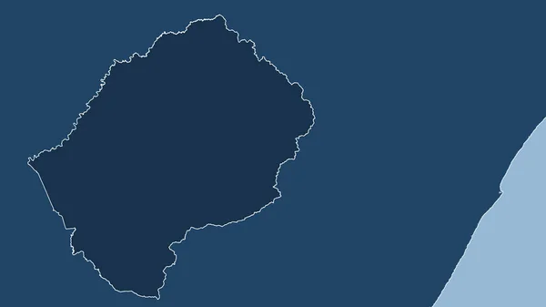 莱索托 从密切的角度看待该国 没有概述 只形状 海洋面具 — 图库照片