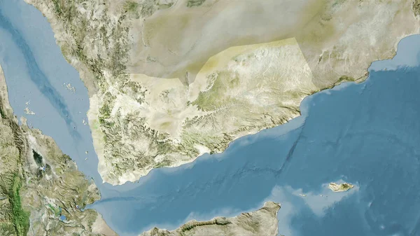 Obszar Jemenu Mapie Satelitarnej Projekcji Stereograficznej Surowy Skład Warstw Rastrowych — Zdjęcie stockowe
