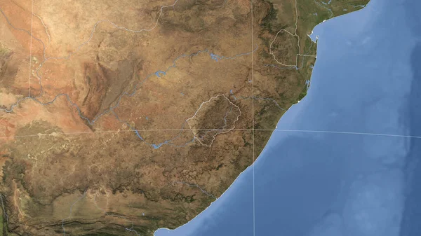 Lesotho Suo Quartiere Prospettiva Obliqua Lontana Nessun Contorno Immagini Satellitari — Foto Stock