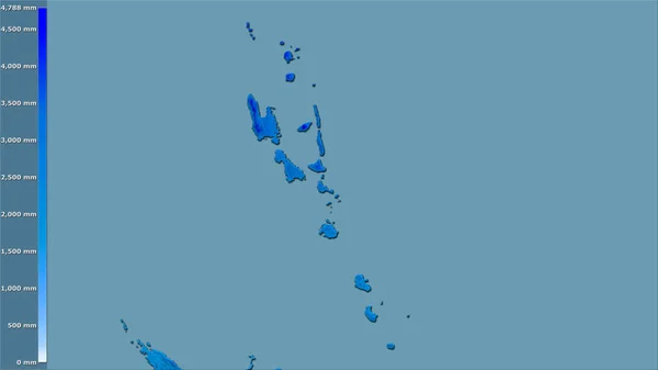 Precipitação Anual Dentro Área Vanuatu Projeção Estereográfica Com Legenda Composição — Fotografia de Stock