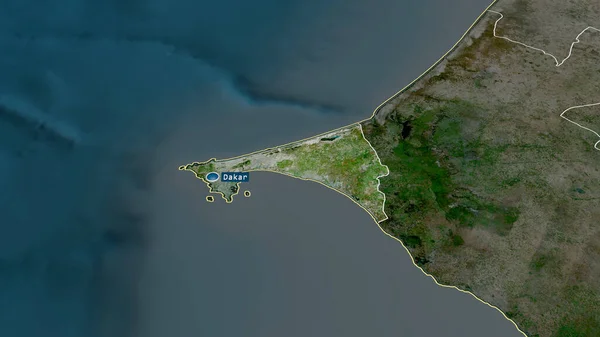 Dakar Die Senegalesische Region Ist Mit Kapital Übersät Satellitenbilder Rendering — Stockfoto