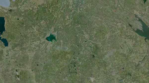 Nowgorod Region Russland Satellitenbilder Umrissen Gegen Das Land Rendering — Stockfoto