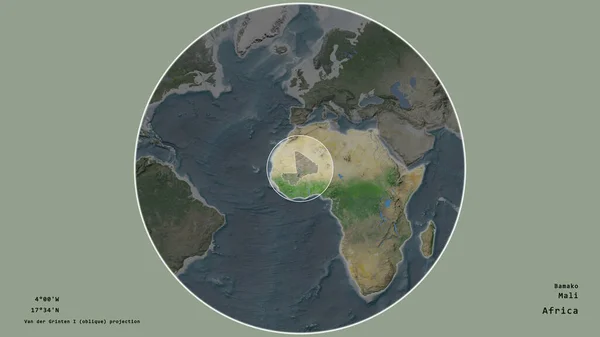 Zone Mali Marquée Cercle Sur Carte Grande Échelle Continent Isolé — Photo