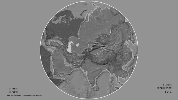 Das Gebiet Kirgisistans Zentriert Kreis Seinen Kontinent Auf Dem Ungesättigten — Stockfoto