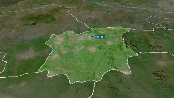 Osun Estado Nigeria Zoomed Destacó Con Capital Imágenes Satélite Renderizado — Foto de Stock