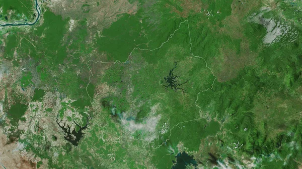 Binh Phuoc Provincia Vietnam Imágenes Satélite Forma Delineada Contra Área — Foto de Stock