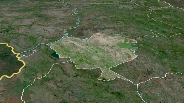 Кордильера Департамент Парагвая Увеличен Выделен Спутниковые Снимки Рендеринг — стоковое фото