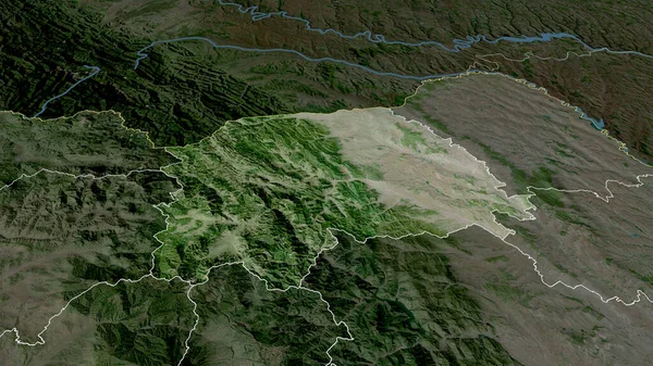 Сучава Округ Румынии Увеличенный Выделенный Спутниковые Снимки Рендеринг — стоковое фото