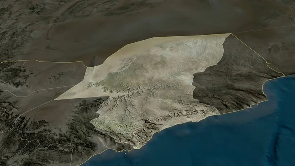 Хадрамаут Провинция Йемена Увеличенная Выделенная Спутниковые Снимки Рендеринг — стоковое фото