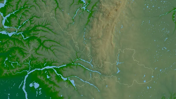 Όρενμπουργκ Περιοχή Της Ρωσίας Χρωματιστά Δεδομένα Σκίασης Λίμνες Και Ποτάμια — Φωτογραφία Αρχείου