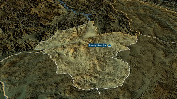 Louang Namtha Provincia Laos Zoomed Destacó Con Capital Características Principales — Foto de Stock