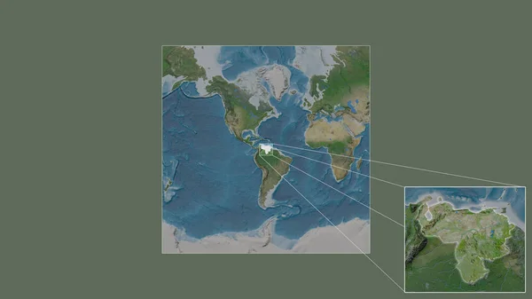 Área Expandida Ampliada Venezuela Extraída Mapa Grande Escala Mundo Com — Fotografia de Stock