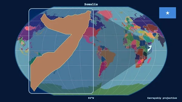 Vista Ampliada Del Esquema Somalia Con Líneas Perspectiva Contra Mapa —  Fotos de Stock