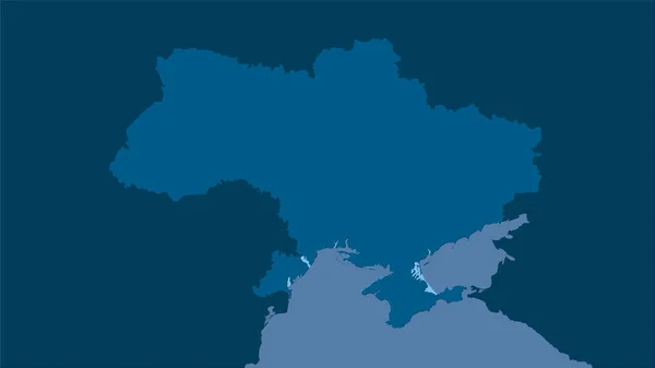 Das Gebiet Der Ukraine Auf Der Festen Landkarte Der Stereographischen — Stockfoto