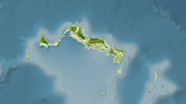 Zone Des Îles Turks Caicos Sur Carte Satellite Dans Projection — Photo